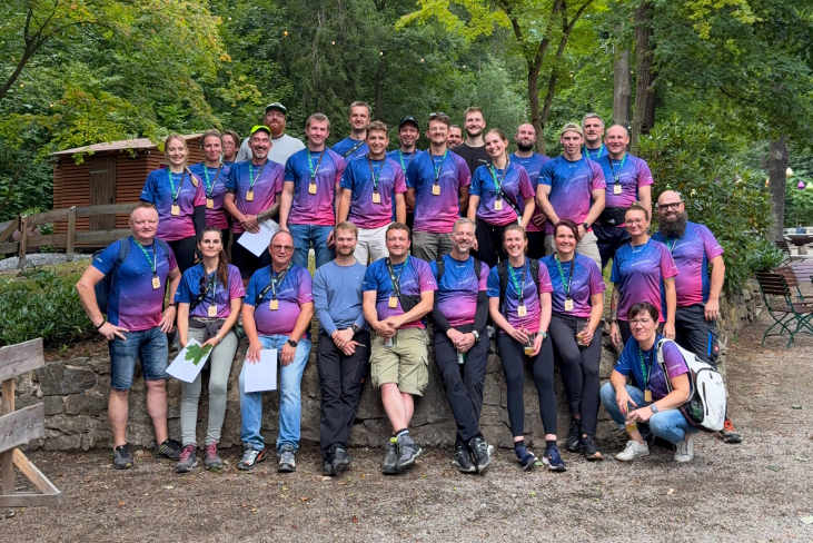 E.INFRA beim Firmenwandertag in der Dresdner Heide